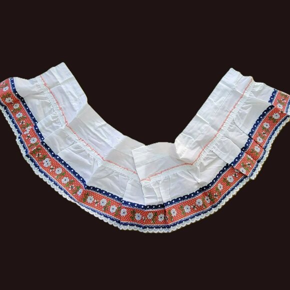 VTG Kitchen Cafe Curtain NOS 3 Pc Red & White Floral Polka Dot Panels Penneys - Picture 3 of 12